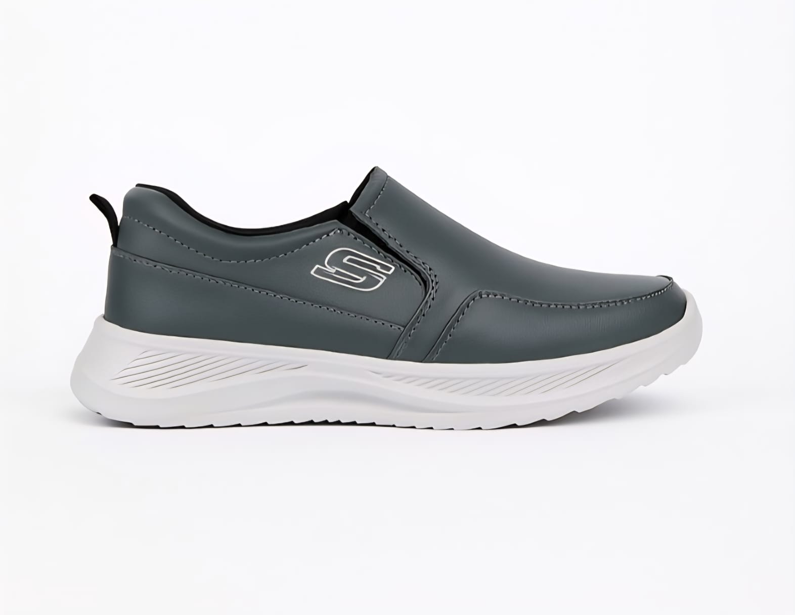 Steel Grey Modern Comfort Slip-On Sneakers – Trendy Everyday Wear