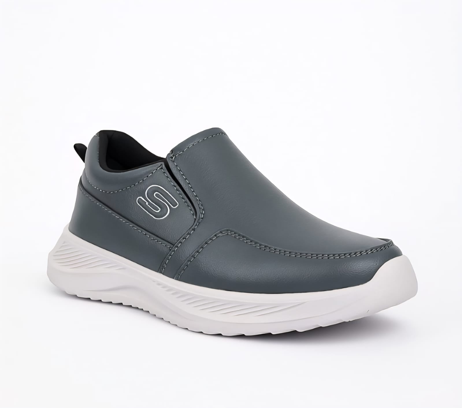 Steel Grey Modern Comfort Slip-On Sneakers – Trendy Everyday Wear