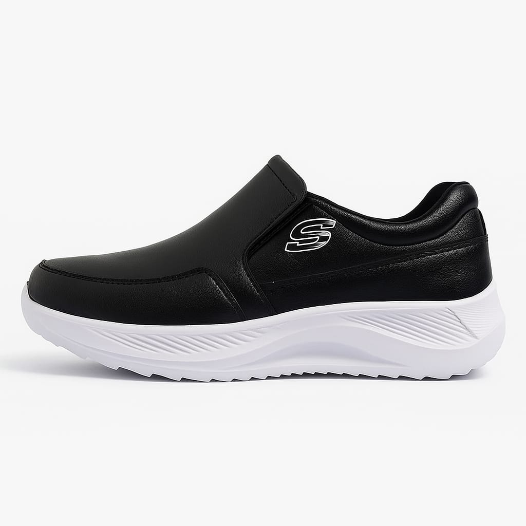 Black Premium Comfort Slip-On Sneakers – Everyday Smart Casual Style